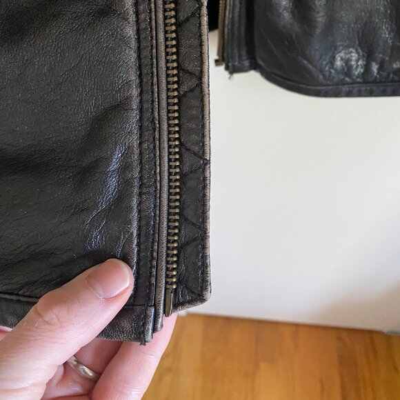 Dark Brown Leather Jacket - Massimo Dutti - Picture 11 of 15